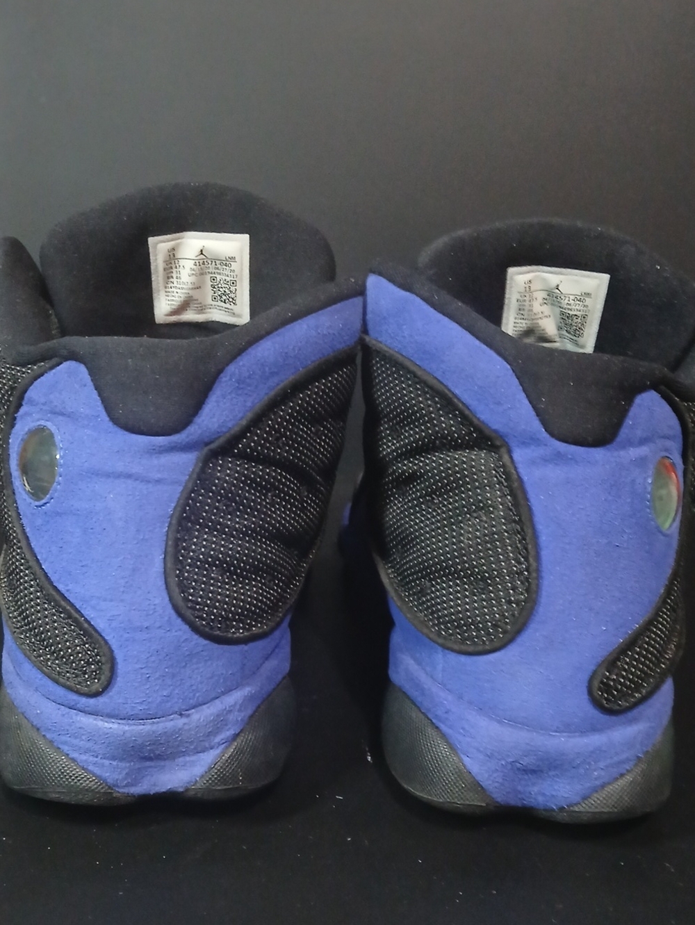 Jordan Men’s Athletic Shoes Black and Royal Blue Suede Accents - Picture 5 of 12